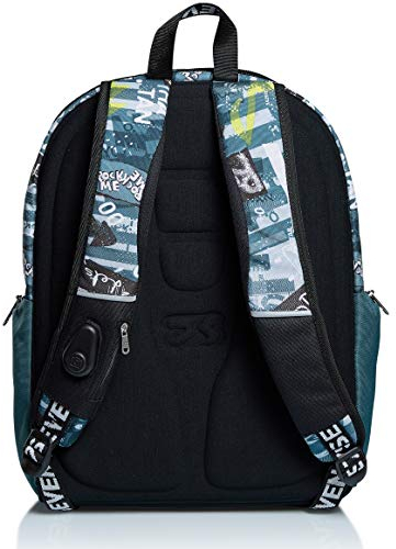 Seven Rucksack, Backpack für Schule, Uni & Freizeit, Geräumige Schultasche für Teenager, Mädchen, Jungen, Gepolsterter Schulranzen; mit Laptopfach -Advanced U.Rock, blau