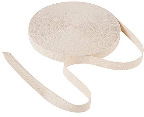 Craftdady Köperband, 50 m lang, 20 mm breit, naturfarbenes Twillgurtband mit Fischgrätenmuster, zum Nähen und Basteln, für Kunsthandwerk, Geschenkverpackungen, Heimdekoration, Leinenfarben