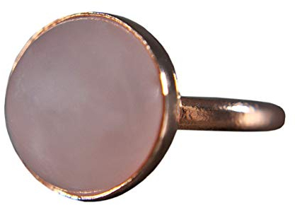 925 Silber Rosenquarz Roségold Ring Edelstein - Verstellbar - Romantisch Tolle Geschenkidee - Geschenk für Sie - Schmuck Geschenk - Handmade Geschenk