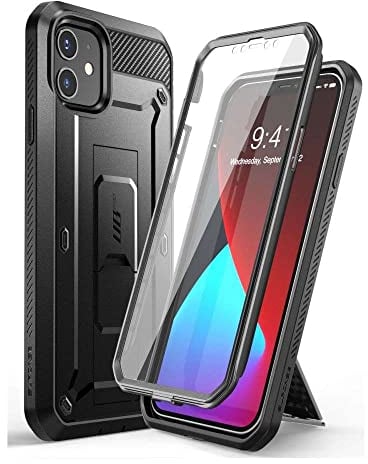 SUPCASE Unicorn Beetle Pro Series Case for iPhone 12 Mini (2020 Release) 5.4 Inch, Built-in Screen Protector Full-Body Rugged Holster Case (Black)