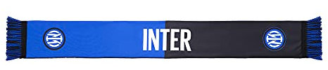 Inter Sciarpa Nuovo Logo Poliestere, Diverse Colorazioni, Stadio Unisex-Adulto, Bicolore Nero/Blu, Taglia Unica