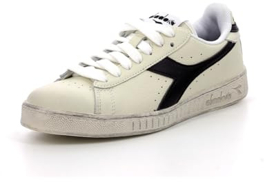 Diadora Unisex Game L Low Waxed Sneaker, Weiß/Schwarz, 40.5 EU