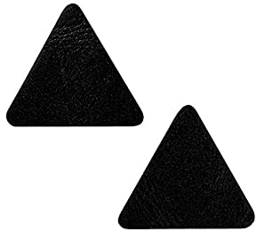 Dreiecke Leder Schwarz 2 Stück - Aufnäher, Bügelbild, Aufbügler, Applikationen, Patches, Flicken, zum aufbügeln, Größe: 2,2 x 1,9 cm