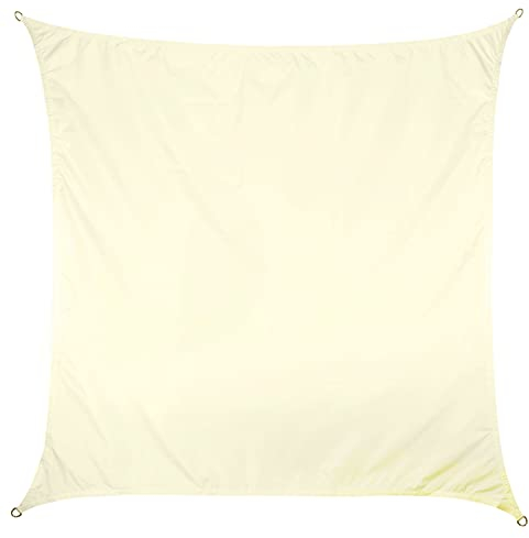Sonnensegel 2x2 quadratisch - Creme - Sonnenschutz wasserabweisend - UV-Schutz Garten Terasse Camping
