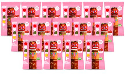 Smileat - Pack de 15 TRIBOO Snacks de Fruta Sabor Fresa y Manzana - Aperitivo para Niños - Alternativa a Gominolas y Chuches - Ideal para el Cole y Meriendas - 375g