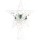 com-four® Deco Star Christmas - Decorazione Natalizia Stella di Metallo con Deco - Stella di Natale Bianca con Aghi di Pino, Fiori e Bacche