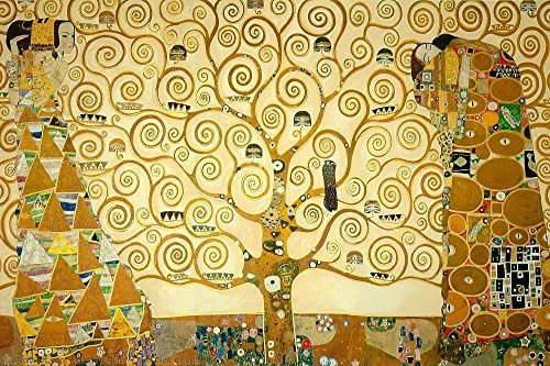 BRILLINT.YY Gustav Klimt Puzzle Arbre de Vie 1000 pièces, grand puzzle en bois pour adulte/enfant/tout-petits, décoration de la maison, cadeau de collection artistique, 75 x 50 cm