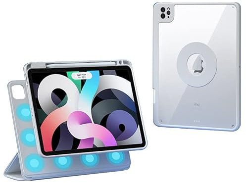 Bueuwe Funda para iPad Mini 6 2021 6.ª generación (8,3 Pulgadas), giratoria 360 con Potente imán, Funda Transparente Desmontable 2 en 1,Gris