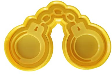 The Cookie Cutter Hub Ausstechform Polizei Handschellen und passender Präger für Kekse, Kekse, Ton, Backdekoration, 10 cm