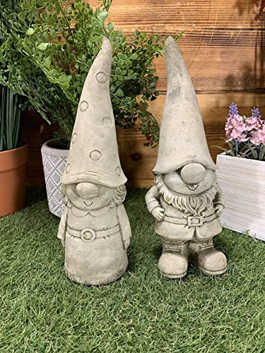STONE GARDEN CUTE GIRL AND BOY GNOME PIXIE STATUE GIFT HOME GARDEN ORNAMENT