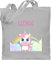 Baumwolltasche - Einhörner - Süßes Einhorn mit Name personalisiert I Unicorn - Unisize - Hellgrau - kinder stoffbeutel kindergarten wechselkleidung kita tasche unicorns regenbogen beutel