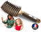 Brosse Poil de Sanglier [ 1 Brosse à Cheveux Doree en Poils de Sanglier ] Brosse a cheveux demelante, 100% Naturelle – Pour démêler en douceur ! (Gold)