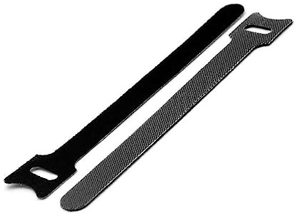 100st Kabelbinder Klett, Kabelbinder Klettverschluss, Wiederverwendbare Kabelbinder Mit Klett, Verstellbare Schnurbinder Gurt Klettbänder (200mm - Schwarz)