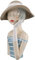 GILDE Deko Skulptur Figur Lady - mit Hut rote Lippen - Dekoration Badezimmer Wohnzimmr - Höhe 32 cm - blau weiß Creme