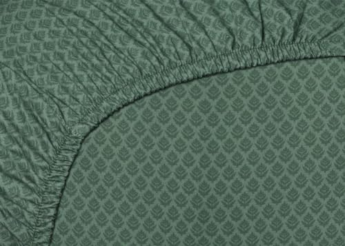 Pip Studio Perkal-Spannbettlaken Thousand Leaves Farbe Green Größe 100x200 HH: 25