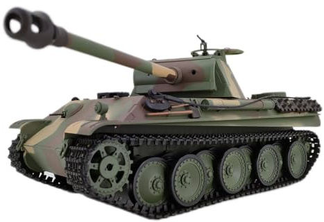KAML Télécommandé 1:16 2.4Ghz RC Modèle de Tank Allemand Panther G - Char Avec Fonction de Prise de Vue, Effet Sonore, Lumière LED, Fumée - Cadeau Militaire
