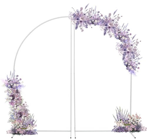 Metal Arch Backdrop Stand Hochzeitsbogen-Hintergrundständer Ballon 5.91ft Arched Frame Ständer für Hochzeit Zeremonie Party (Weiß)