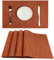 WAZAIGUR Tischsets für Esstisch, hitzebeständig, waschbar, gewebtes Vinyl, Küchentischsets, leicht zu reinigen, Orange, 4 Stück