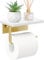 Porte Papier Toilette, Support Papier Toilette Mural avec étagère en marbre Naturel pour Salle de Bain Accessoire, Porte Rouleau Papier Toilette,dérouleur Papier Toilette Blanc (Blanc)