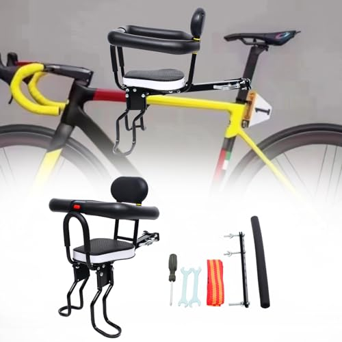 Qussse Fahrradsitz Kinder Vorne 6 Monate bis 3 Jahre, Baby Fahrrad MTB Kindersitz Einstellbar Kinderfahrradsitz Vorne Halterung bis 40kg Mit Griff