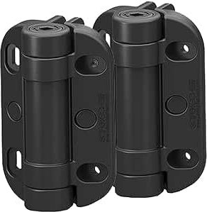 Safetech Hardware Heavy Duty Self Closing Gate Hinges, Tension Adjustable Outdoor Hinges Heavy Duty Spring Loaded Hinge for Metal Wood Aluminum, PVC, Vinyl Gates up to 80kgs (MegaKlik SHH-135 Black)
