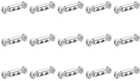 PATIKIL 5.3x10mm Wire Rope Clips, 15 Pcs Metal Cable Clamps 3mm Double Holes Wire Lock Rope Fittings Clip with M4x0.7mm Screws for Cable