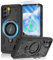 Jshru Samsung Galaxy S21 Hülle Kompatibel mit MagSafe 2Stk HD-Schutzfolie Magnetische Handyhülle,Stoßfeste Schutzhülle Eingebauter Ständer Case für Samsung Galaxy S21,Schwarz