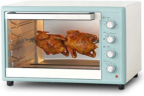 Mini horno de 100 litros, temperatura ajustable de 0 a 250 °C y temporizador de 120 minutos, posición de horneado de cuatro niveles, útil para el hogar