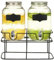 ShGaxin Distributeur de boisson avec support 2 unités en verre 2 x 4 L, bouteille en verre avec robinet, carafe avec robinet, distributeur d'aigle, distributeur de cocktail