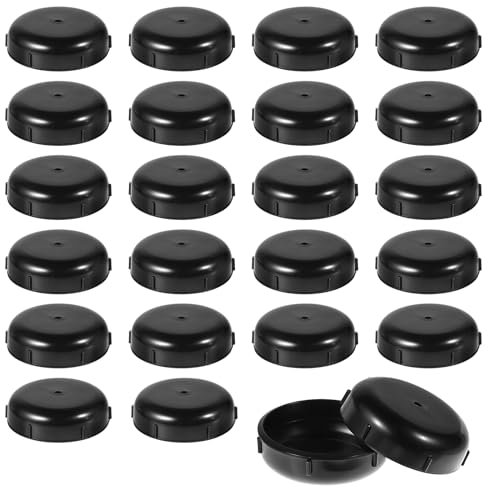 Ymapinc 24Pcs Outdoor Furniture Feet, Patio Table and Chairs Feet Covers, 1-1.5 inch Round Chair Leg Protectors for Outdoor Iron Tables Chairs Floor Caps Chair Feet Replacement - Black