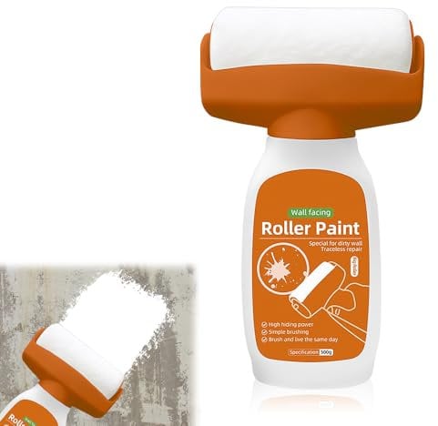 IXYHKB 500g Wall Repair Rolling Brush, Wall Repair Roller Paint White, Portable Wall Repair Paste Roller, Fast-Drying Wall Roller Brush Set Tool for Graffiti, Scratches Stains