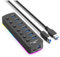 Jrifedptry Hub RGB USB 3.0 7 puertos USB adaptador de puerto USB de 5 Gbps, interruptor individual de encendido/apagado, divisor para juegos, concentrador USB para computadora portátil