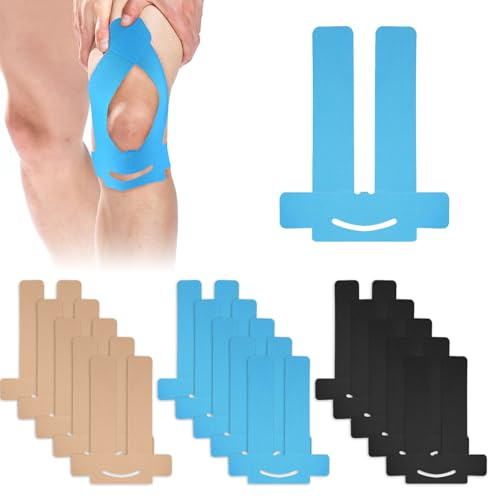 KASURE 15 Stück PreCut Kinesiotapes, Sportband, Knie Tape, Wasserdichtes Elastisches Physio Tape, Linderung von Knieschmerzen