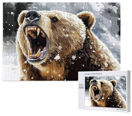 Winter Jigsaw Puzzles for Adults 3000 Bear Large Jigsaw Puzzles for Adults, Funny/Difficult/Impossible/Challenging Decompression Games, As a Birthday for Women and Men 2T-901