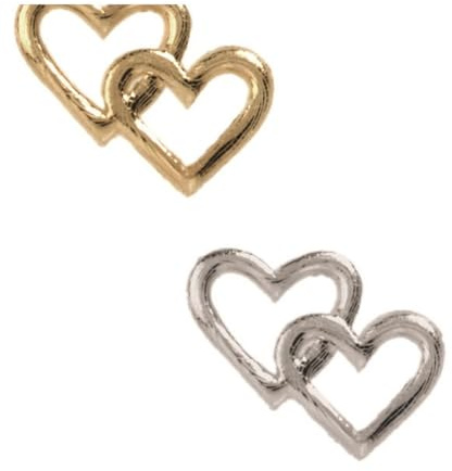 INNA-Glas Wachsverzierung Herz Duo KLAEO, Silber, 2x2,5cm - Wachsornament