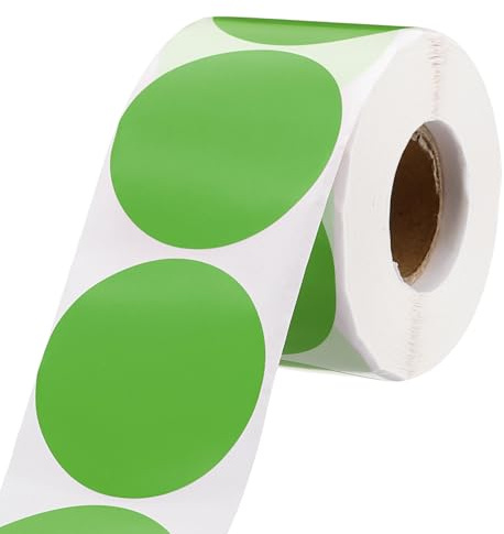 QUARKZMAN 500 Stück Klebepunkte Bunt, 50mm Runde Punktaufkleber, Selbstklebende Markierungspunkte Etiketten, Punkt Aufkleber für Schule, Büro, Kalender, Karten (Türkis, 1 Rolle)