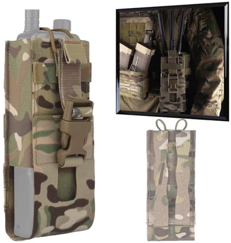 WLXW Lightweight Universal Radio Bag Outdoor Hunting Walkie Talkie Pouch Airsoft Tactical Vest Plate Carrier PRC-152 Molle Bag(BK)