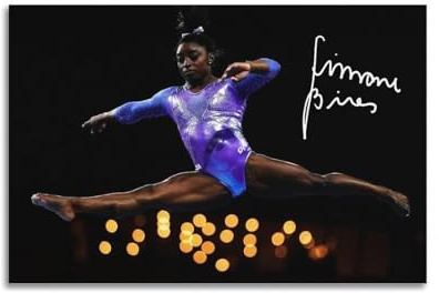 Simone Biles berühmte Turner-Kunstposter, dekoratives Gemälde, Leinwand, Wandkunst, Wohnzimmer, Schlafzimmer, 20 x 30 cm