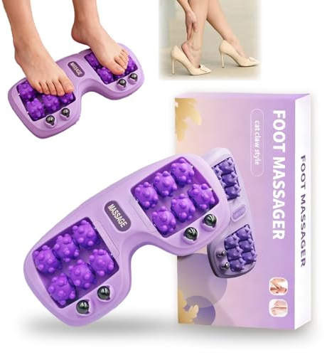 Feegela Rouleau de massage manuel pour pieds,Technique de massage triple | Massage en profondeur, Acupression, Thérapie magnétique, Fasciite plantaire et éperon calcanéen,portable et léger