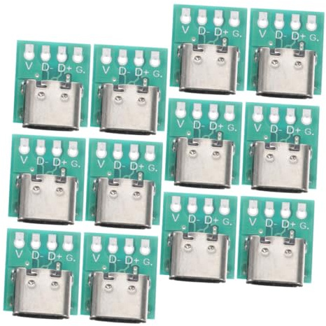 USB-c Anschlussplatinen 3.1 PCB Konverterplatinen Selbstgemacht 12 Stück | Leiterplattenbauteil, Zinklegierung, für Datenleitung, Einfache Montage, Kompatibel mit Vielen Geräten