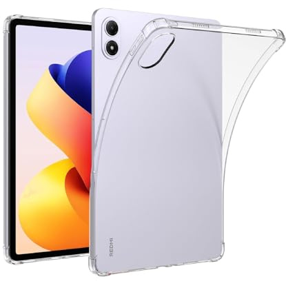 GIOPUEY Funda para Xiaomi Poco Pad M1 12.1 2025, Carcasa Trasera de TPU Suave, Cubierta Delgada, Protección con Airbag, Case - Transparente