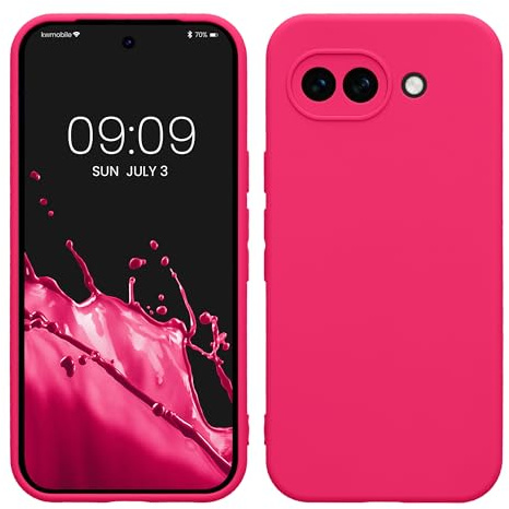 kwmobile Handyhülle für Google Pixel 10a Hülle - weiches Handy Silikon Case - Schutzhülle Cover - Neon Pink