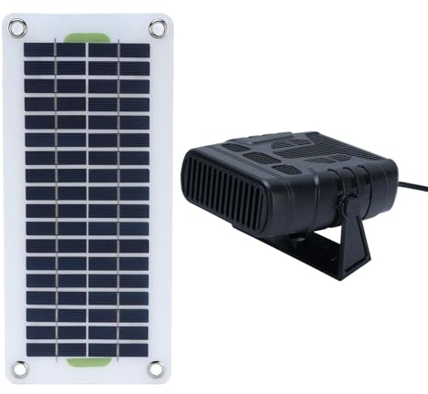 ZJchao Chauffage à Panneau Solaire 30 W, Radiateur Portable Monocristallin avec Boîtier de Batterie pour Voiture, Maison, Camping, Tente, Chauffage Extérieur