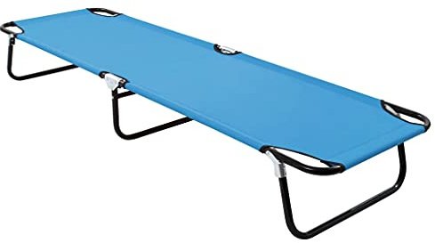 Frdhee Strandkorb, Klappliege Stahl Türkisblau Saunaliege Klappbar für Balkon, Terrasse, Camping