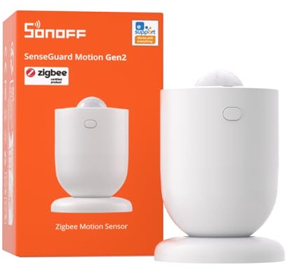 SONOFF SenseGuard SNZB-03PR2 Zigbee Motion Sensor with Light Sensor for light control, alarm system, automation, Illuminance History, Compaitble with Home Assistant, Alexa, SmartThings