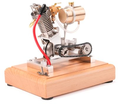 Mini Hoglet Motor, 2.1CC OHV Luftgekühlt Einzylinder Viertakt Benzinmotor Modell, Hoglet Engine Motor Bausatz Benzin Verbrennungsmotor für Motorräder, Geschenk -RTR