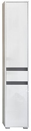 trendteam smart living - Hochschrank Schrank - Badezimmer - Sol - Aufbaumaß (BxHxT) 35 x 191 x 31 cm - Farbe Weiß Hochglanz - 163510103