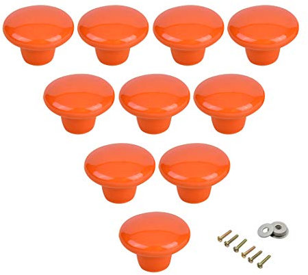 SeeRaphee Tiradores redondos de cerámica para armarios, cajones, pomos redondos para puerta de habitación de niños, dormitorio, armario, armario, paquete de 10 unidades