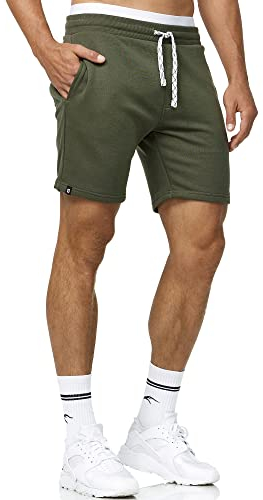 Indicode Herren Aldrich Sweatshorts mit Kordelzug | Herrenshorts Sportshorts für Männer XL, Beetle