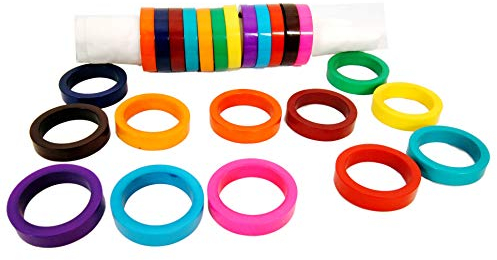 Worldexplorer Serviettenringe, handgefertigt, bunt, Harz, Serviettenringen – Kunsthandwerk in Indien Pack of 12 bunt